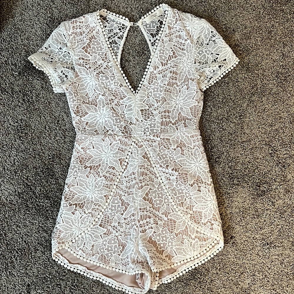 white lace romper
